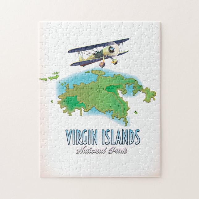 Puzzle mapa del Parque Nacional Islas Vírgenes (Vertical)