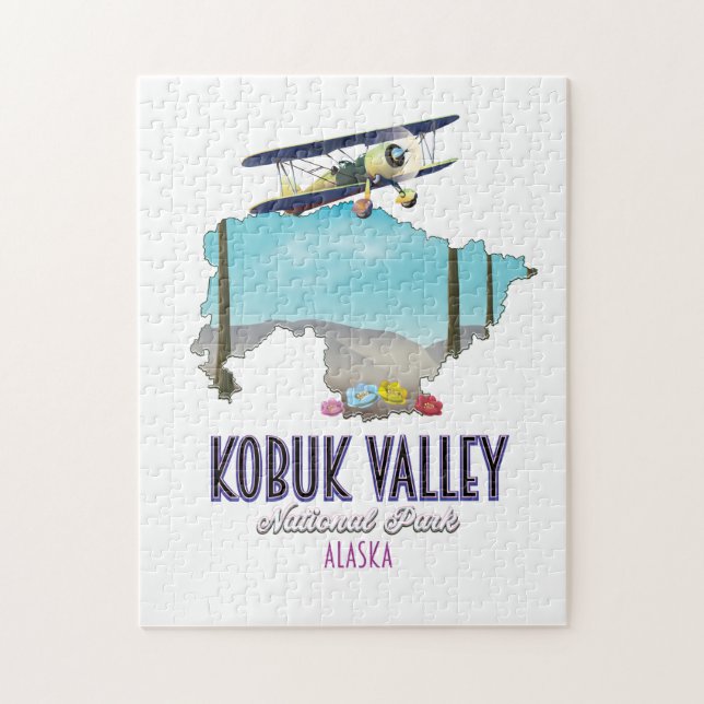 Puzzle Mapa del parque nacional Kobuk Valley Alaska (Vertical)