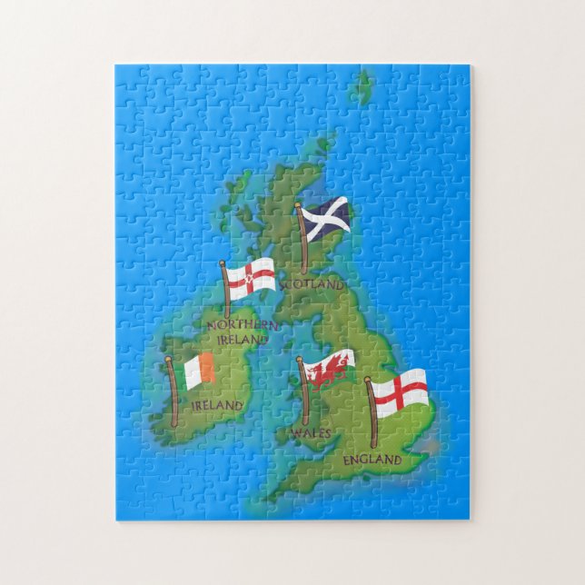 Puzzle Mapa del personalizado de las Islas Británicas (Vertical)