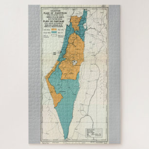 Puzzle Mapa del plan de partición de Palestina con econom