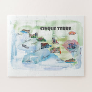 Puzzle Mapa del poster del viaje del vintage de Chinque