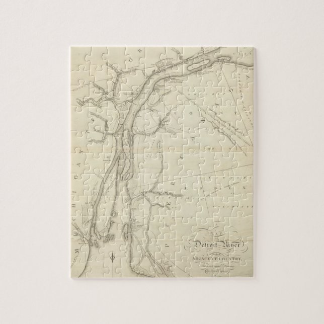 Puzzle Mapa del río Detroit (Vertical)