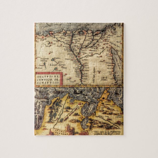 Puzzle Mapa del siglo XVI de Túnez y de Egipto (Vertical)