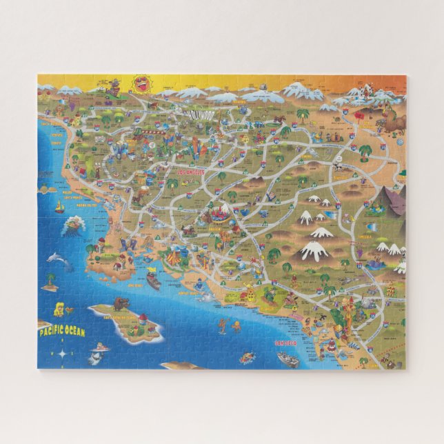 Puzzle Mapa del sur de California (Horizontal)
