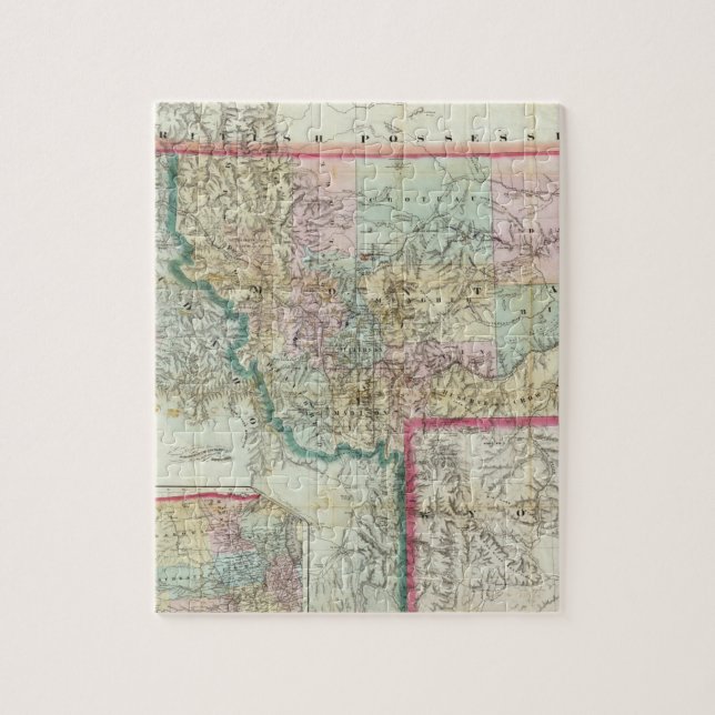Puzzle Mapa Del Territorio De Montana (Vertical)