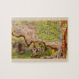 Puzzle Mapa del territorio indio con imágenes de Oklahoma