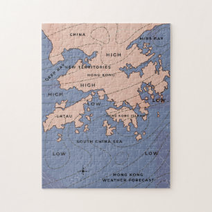 Puzzle Mapa del tiempo antiguo de Hong Kong