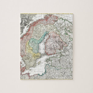 Puzzle Mapa del Viejo Mundo del norte de Europa