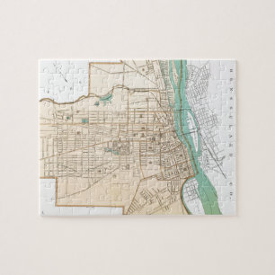Puzzle Mapa del vintage de Albany NY (1895)