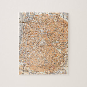 Puzzle Mapa del vintage de Amberes Bélgica (1905)