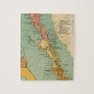 Puzzle Mapa del vintage de Baja California (1899)