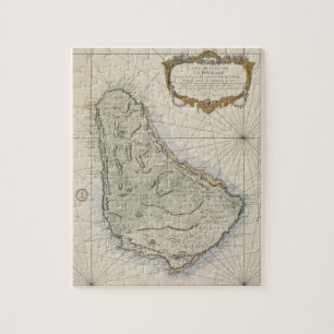 Puzzle Mapa del vintage de Barbados (1758)