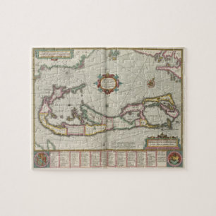 Puzzle Mapa del vintage de Bermudas (1638)