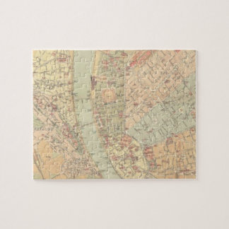 Puzzle Mapa del vintage de Budapest Hungría (1884)