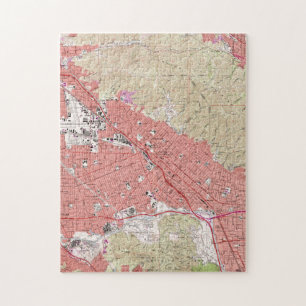 Puzzle Mapa del vintage de Burbank California (1966)