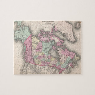 Puzzle Mapa del vintage de Canadá (1857)