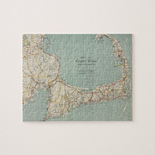 Puzzle Mapa del vintage de Cape Cod (1917) (Horizontal)