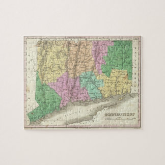 Puzzle Mapa del vintage de Connecticut (1827)