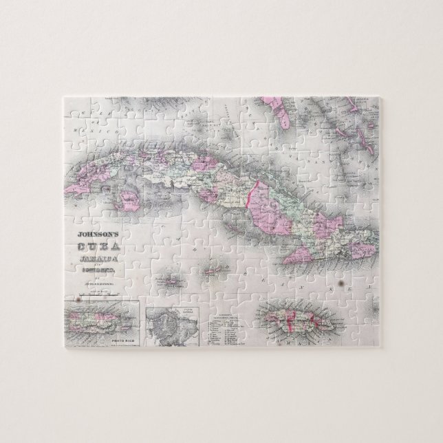 Puzzle Mapa del vintage de Cuba (1861) (Horizontal)