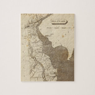 Puzzle Mapa del vintage de Delaware (1804)