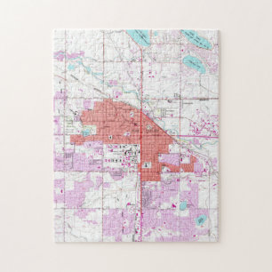Puzzle Mapa del vintage de Fort Collins Colorado (1960)