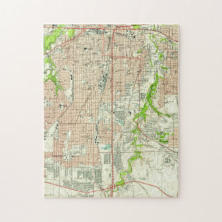 Puzzle Mapa del vintage de Fort Worth Tejas (1955)