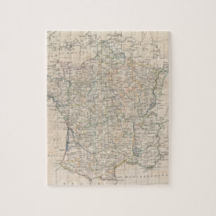 Puzzle Mapa del vintage de Francia (1799)