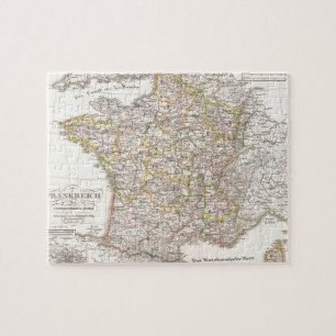 Puzzle Mapa del vintage de Francia (1850)