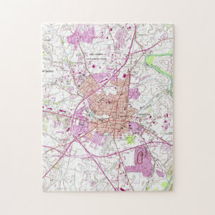 Puzzle Mapa del vintage de Frederick Maryland (1953)