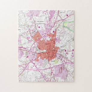 Puzzle Mapa del vintage de Frederick Maryland (1953) 2