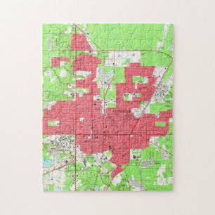 Puzzle Mapa del vintage de Gainesville la Florida (1966)