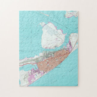 Puzzle Mapa del vintage de Galveston Tejas (1954) 2