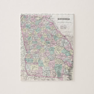 Puzzle Mapa del vintage de Georgia (1855)