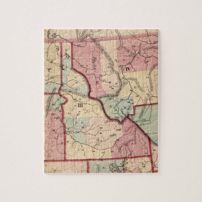 Puzzle Mapa del vintage de Idaho (1866) (Vertical)