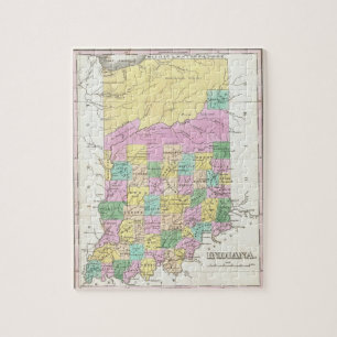 Puzzle Mapa del vintage de Indiana (1827)