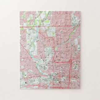 Puzzle Mapa del vintage de Indianapolis Indiana (1967)