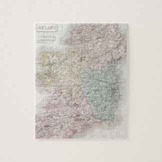Puzzle Mapa del vintage de Irlanda (1850)