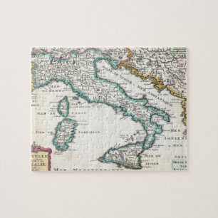 Puzzle Mapa del vintage de Italia (1706)