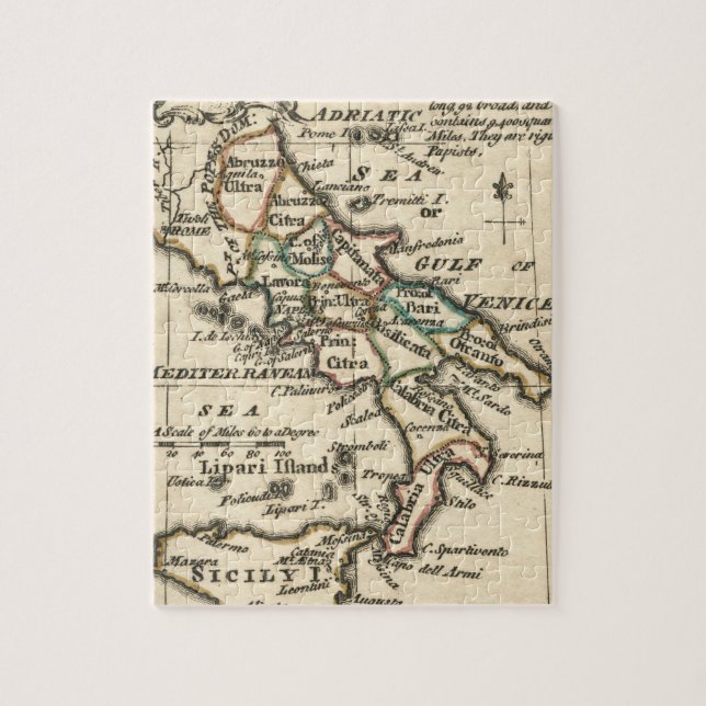 Puzzle Mapa del vintage de Italia (1758) (Vertical)