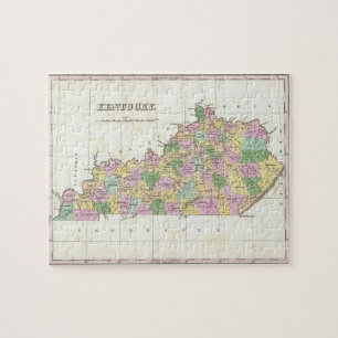 Puzzle Mapa del vintage de Kentucky (1827)