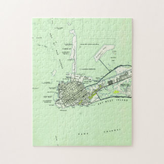 Puzzle Mapa del vintage de Key West la Florida (1943)