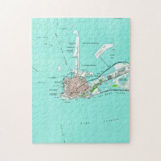 Puzzle Mapa del vintage de Key West la Florida (1962)