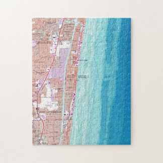 Puzzle Mapa del vintage de la playa la Florida (1962) del