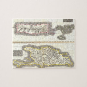 Puzzle Mapa del vintage de las islas caribeñas (1815)