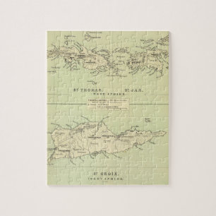 Puzzle Mapa del vintage de las Islas Vírgenes (1853)