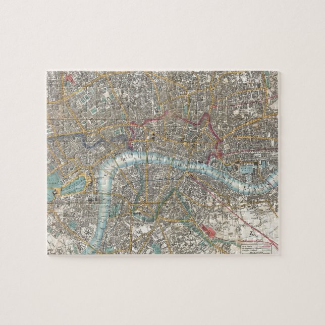 Puzzle Mapa del vintage de Londres (1848) (Horizontal)