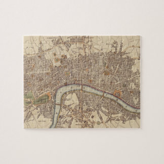 Puzzle Mapa del vintage de Londres Inglaterra (1807)