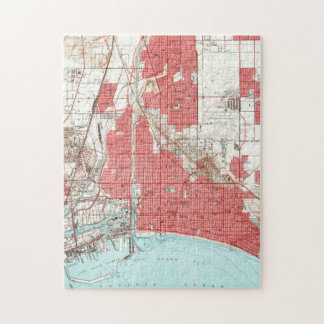 Puzzle Mapa del vintage de Long Beach California (1949) 3