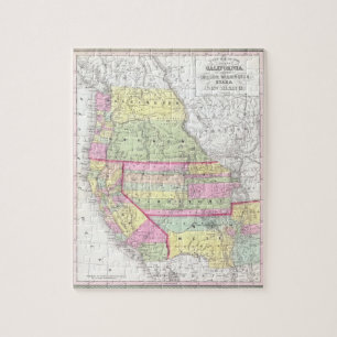 Puzzle Mapa del vintage de los Estados Unidos