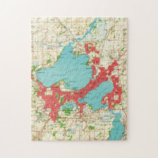 Puzzle Mapa del vintage de Madison Wisconsin (1959)